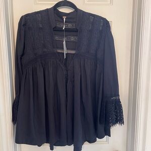 Free people cotton and lace top